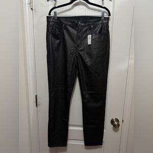 Gap Mid‎ Rise Vegan Faux Leather True Skinny Pants women’s 31/ 12 R NWT Black